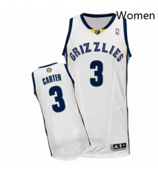 Womens Adidas Memphis Grizzlies 3 Jevon Carter Authentic White Home NBA Jersey 