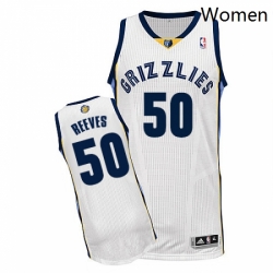 Womens Adidas Memphis Grizzlies 50 Bryant Reeves Authentic White Home NBA Jersey