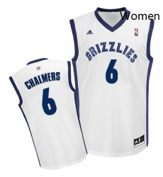 Womens Adidas Memphis Grizzlies 6 Mario Chalmers Swingman White Home NBA Jersey 