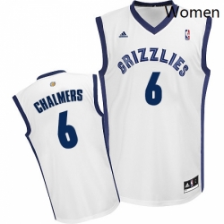 Womens Adidas Memphis Grizzlies 6 Mario Chalmers Swingman White Home NBA Jersey 