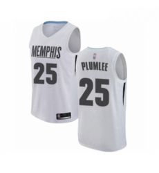 Womens Memphis Grizzlies 25 Miles Plumlee Swingman White Basketball Jersey City Edition 