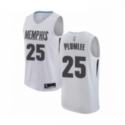 Womens Memphis Grizzlies 25 Miles Plumlee Swingman White Basketball Jersey City Edition 