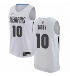 Womens Nike Memphis Grizzlies 10 Mike Bibby Swingman White NBA Jersey City Edition 