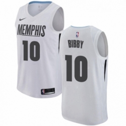 Womens Nike Memphis Grizzlies 10 Mike Bibby Swingman White NBA Jersey City Edition 
