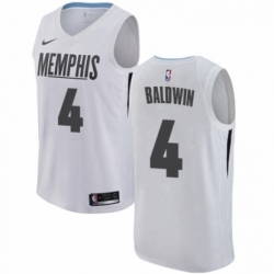 Womens Nike Memphis Grizzlies 4 Wade Baldwin Swingman White NBA Jersey City Edition 