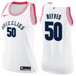 Womens Nike Memphis Grizzlies 50 Bryant Reeves Swingman WhitePink Fashion NBA Jersey