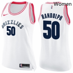 Womens Nike Memphis Grizzlies 50 Zach Randolph Swingman WhitePink Fashion NBA Jersey
