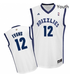Youth Adidas Memphis Grizzlies 12 Tyreke Evans Swingman White Home NBA Jersey 