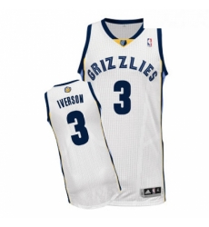 Youth Adidas Memphis Grizzlies 3 Allen Iverson Authentic White Home NBA Jersey 