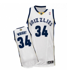 Youth Adidas Memphis Grizzlies 34 Brandan Wright Authentic White Home NBA Jersey 