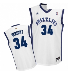 Youth Adidas Memphis Grizzlies 34 Brandan Wright Swingman White Home NBA Jersey 