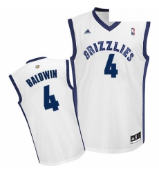 Youth Adidas Memphis Grizzlies 4 Wade Baldwin Swingman White Home NBA Jersey 