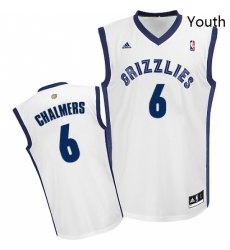 Youth Adidas Memphis Grizzlies 6 Mario Chalmers Swingman White Home NBA Jersey 