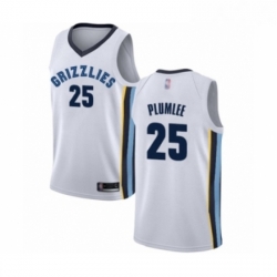 Youth Memphis Grizzlies 25 Miles Plumlee Swingman White Basketball Jersey Association Edition 
