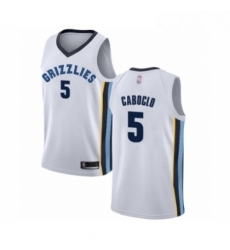 Youth Memphis Grizzlies 5 Bruno Caboclo Swingman White Basketball Jersey Association Edition 