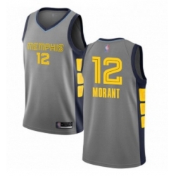 Youth Nike Memphis Grizzlies 12 Ja Morant Gray NBA Swingman City Edition 2018 19 Jersey 