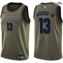 Youth Nike Memphis Grizzlies 13 Jaren Jackson Jr Swingman Green Salute to Service NBA Jersey 