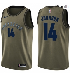 Youth Nike Memphis Grizzlies 14 Brice Johnson Swingman Green Salute to Service NBA Jersey 