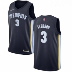 Youth Nike Memphis Grizzlies 3 Allen Iverson Swingman Navy Blue Road NBA Jersey Icon Edition 