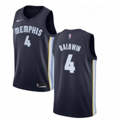 Youth Nike Memphis Grizzlies 4 Wade Baldwin Swingman Navy Blue Road NBA Jersey Icon Edition 