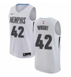 Youth Nike Memphis Grizzlies 42 Lorenzen Wright Swingman White NBA Jersey City Edition