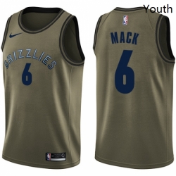 Youth Nike Memphis Grizzlies 6 Shelvin Mack Swingman Green Salute to Service NBA Jersey 