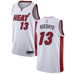 Heat 13 Bam Adebayo White Basketball Swingman Association Edition Jersey