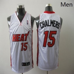 Heat 15 Mario Chalmers White Stitched NBA Jerse 