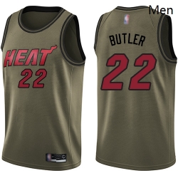 Heat #22 Jimmy Butler Green Basketball Swingman Salute to Service Jersey