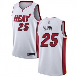 Heat  25 Kendrick Nunn White Basketball Swingman Association Edition Jersey