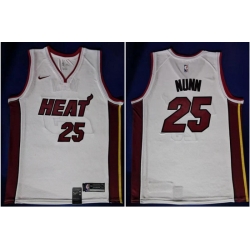 Heat 25 Kendrick Nunn White Nike Swingman Jersey