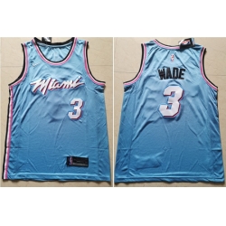 Heat 3 Dwyane Wade Light Blue Nike City Edition Swingman Jersey