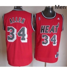 Heat 34 Ray Allen Red Hardwood Classics Nights Stitched NBA Jersey