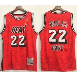 Men Miami Heat 22 Jimmy Butler Red Stitched Jersey