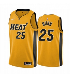 Men Miami Heat 25 Kendrick Nunn Yellow NBA Swingman 2020 21 Earned Edition Jersey