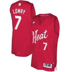 Men Miami Heat 7 Kyle Lowry Red 2016 2017 Christmas Day Stitched NBA Jersey