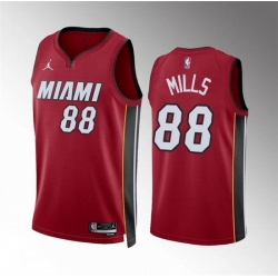 Men Miami Heat 88 Patrick Mills Red Statement Edition Stitched Basketball Jersey