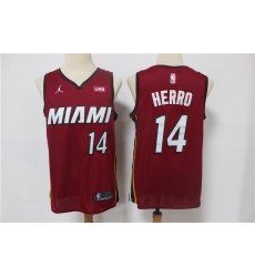 Men Miami Heat Tyler Herro 14 Red 2021 Jordan Brand Swingman Jersey