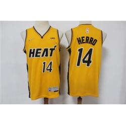 Men Miami Heat Tyler Herro 14 Yellow Swingman Stitched NBA Jersey