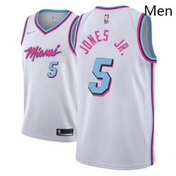 Men NBA 2018 19 Miami Heat 5 Derrick Jones Jr City Edition White Jersey 