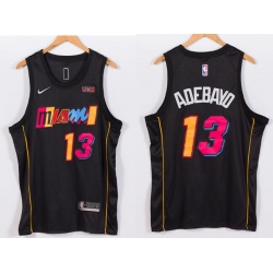 Men Nike Miami Heat 13 Bam Adebayo NBA Swingman 2021 New City Edition Jersey