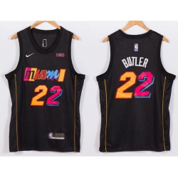 Men Nike Miami Heat 22 Jimmy Butler NBA Swingman 2021 New City Edition Jersey