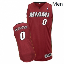 Mens Adidas Miami Heat 0 Josh Richardson Authentic Black Red Alternate NBA Jersey
