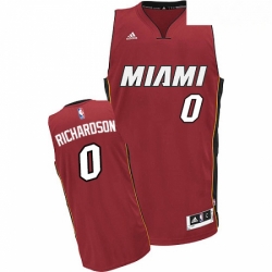 Mens Adidas Miami Heat 0 Josh Richardson Swingman Black Red Alternate NBA Jersey