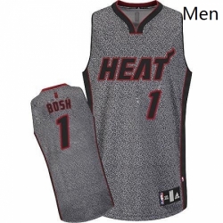 Mens Adidas Miami Heat 1 Chris Bosh Authentic Grey Static Fashion NBA Jersey