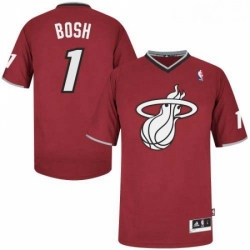 Mens Adidas Miami Heat 1 Chris Bosh Authentic Red 2013 Christmas Day NBA Jersey