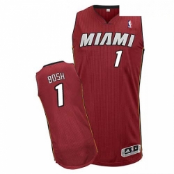 Mens Adidas Miami Heat 1 Chris Bosh Authentic Red Alternate NBA Jersey