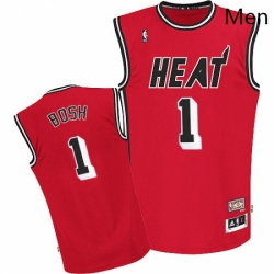 Mens Adidas Miami Heat 1 Chris Bosh Authentic Red Hardwood Classics Nights NBA Jersey
