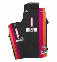 Mens Adidas Miami Heat 1 Chris Bosh Swingman Black ABA Hardwood Classic NBA Jersey