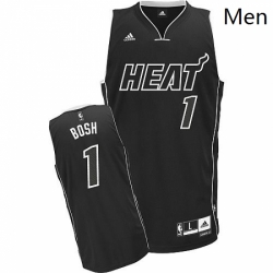 Mens Adidas Miami Heat 1 Chris Bosh Swingman Black Shadow NBA Jersey